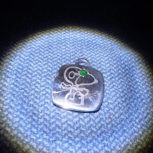 Tiffany & Co Custom Pillow Charm with Snoopy WW1 Pilot with an Emarald E…